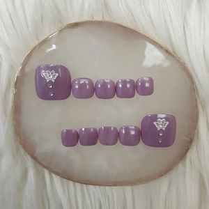 Purple Butterfly Handmade Press on Toenails